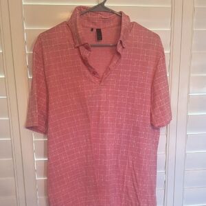 Adidas Men's Red Grid Pattern Shirt